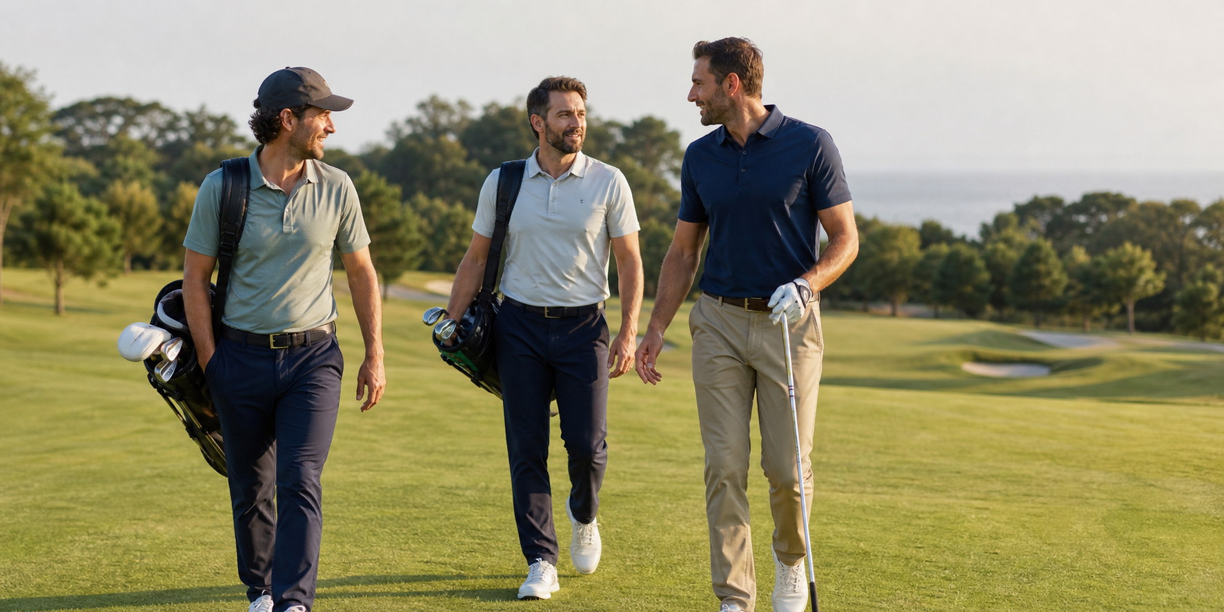 Golfers walking together during a social round