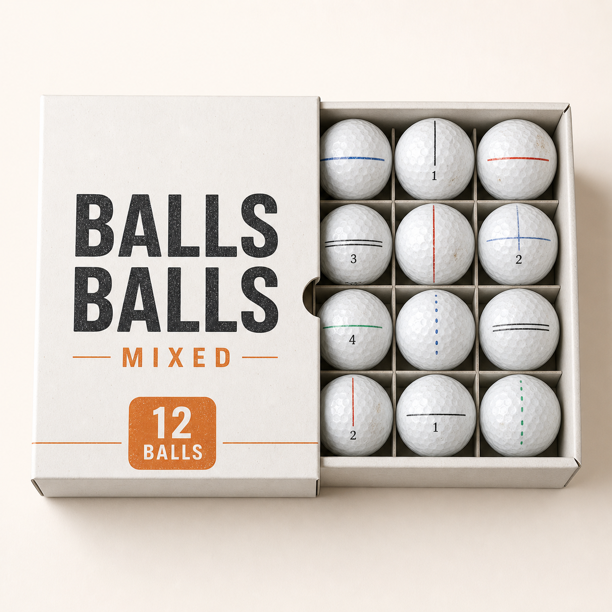 BALLS BALLS Mixed 12 ball sliding box