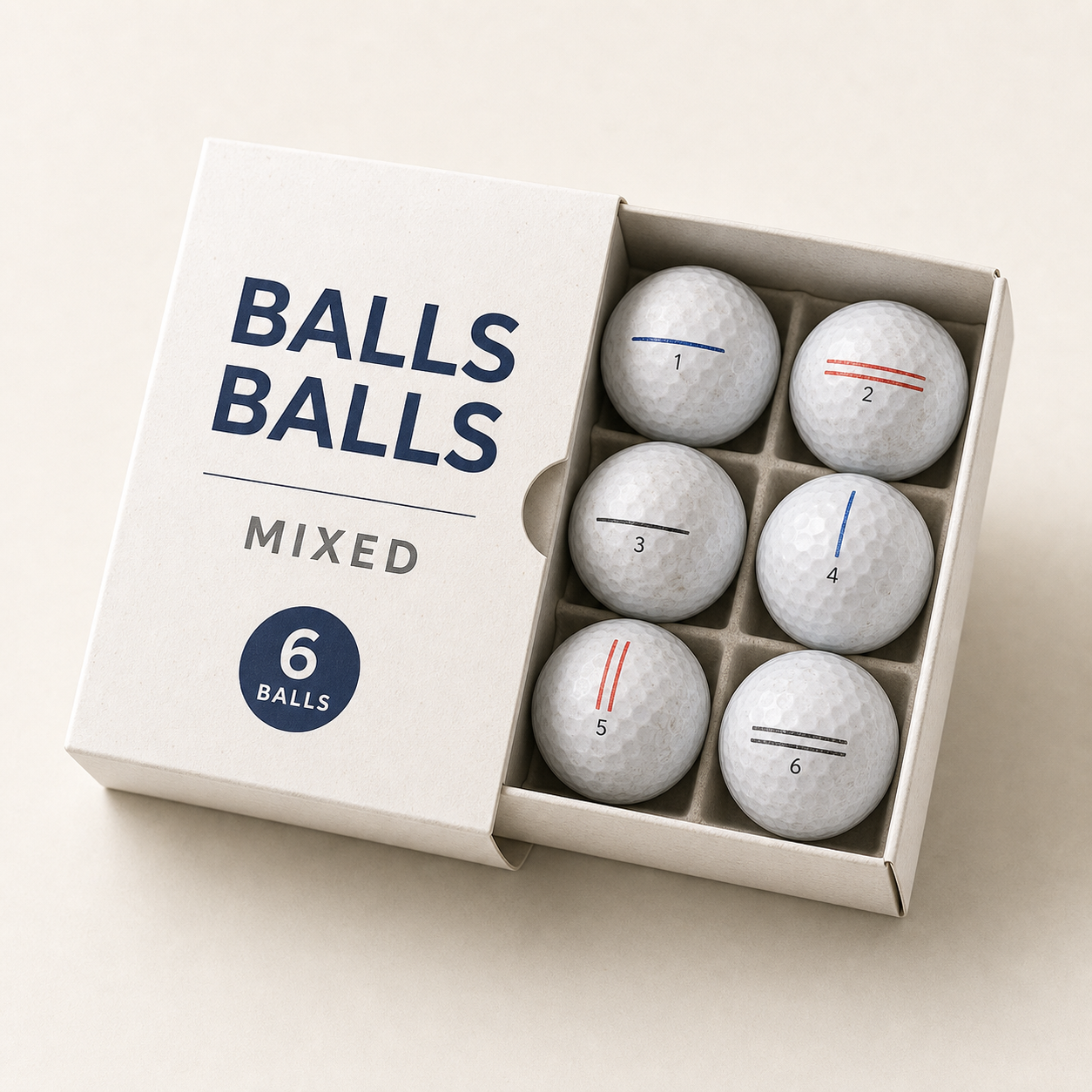 BALLS BALLS Mixed 6 ball sliding box